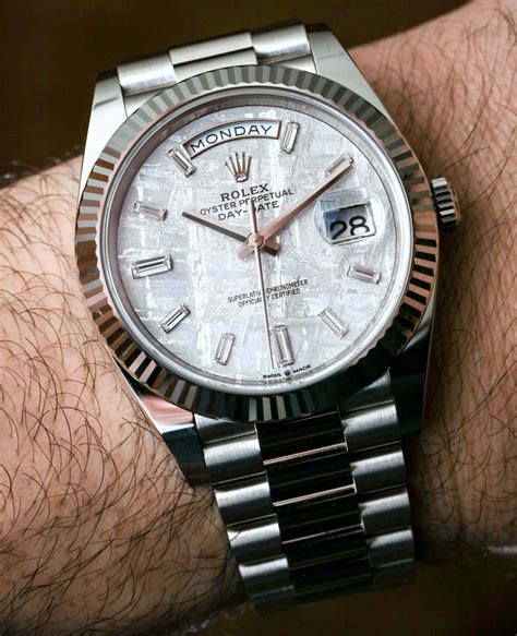 rolex day-date 40 dial white gold watch|Rolex Day-Date 40 price.